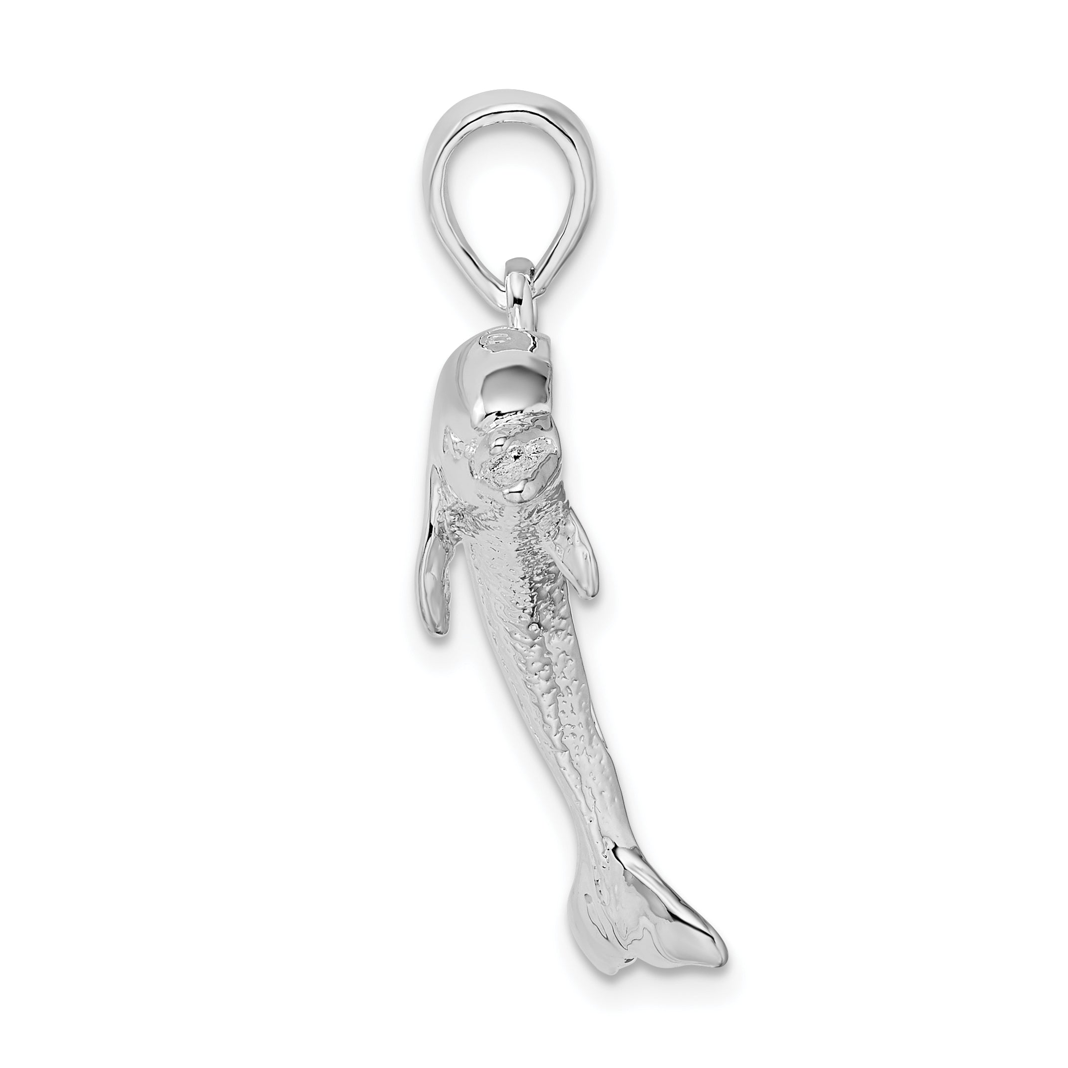 De-Ani Sterling Silver Rhodium-Plated Polished Jumping Dolphin Pendant Secondary image