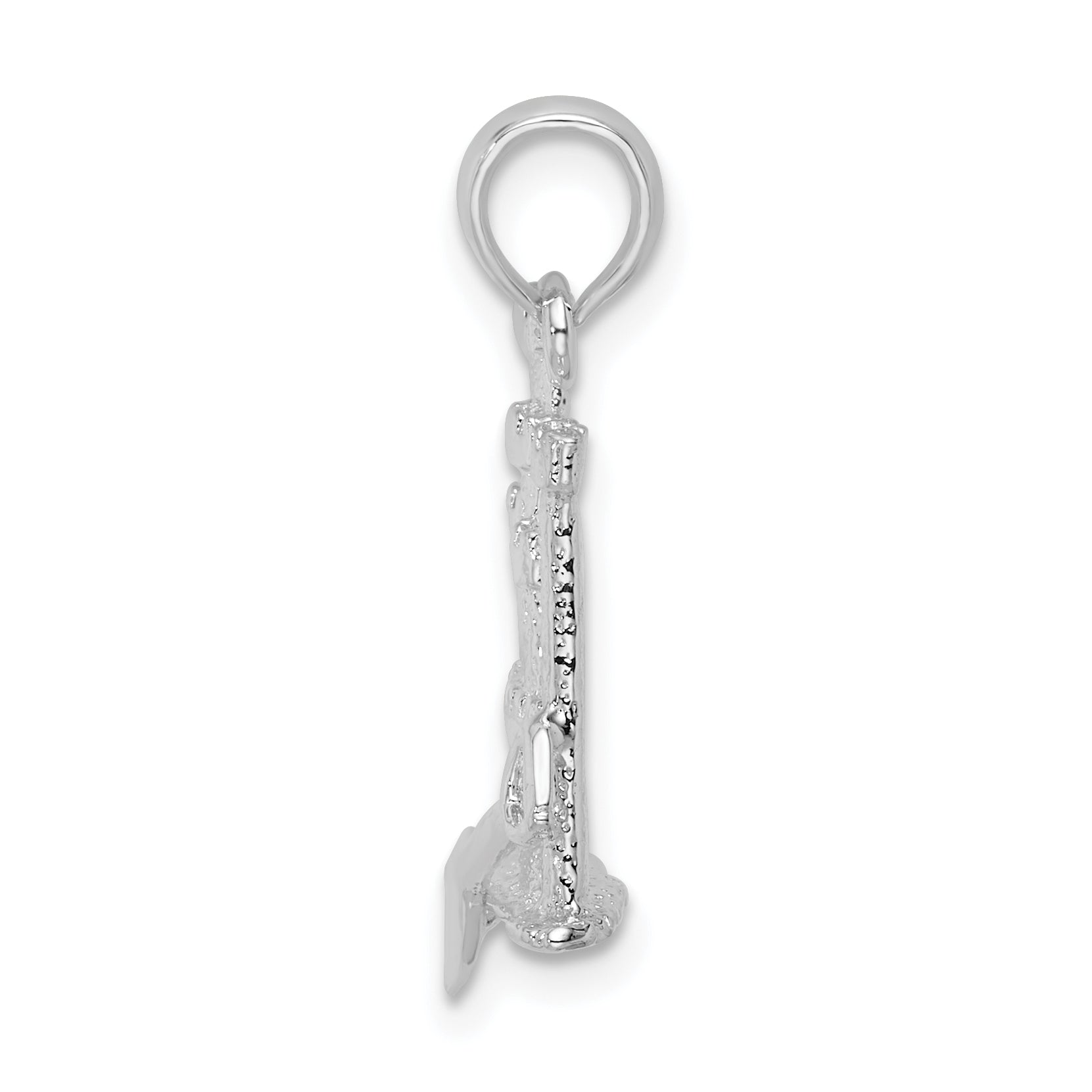 De-Ani Sterling Silver Rhodium-Plated Polished 3D Sandcastle / Shovel Pendant Secondary image