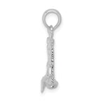 De-Ani Sterling Silver Rhodium-Plated Polished 3D Sandcastle / Shovel Pendant