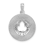 De-Ani Sterling Silver Rhodium-Plated Textured Bahamas with Dolphins Pendant