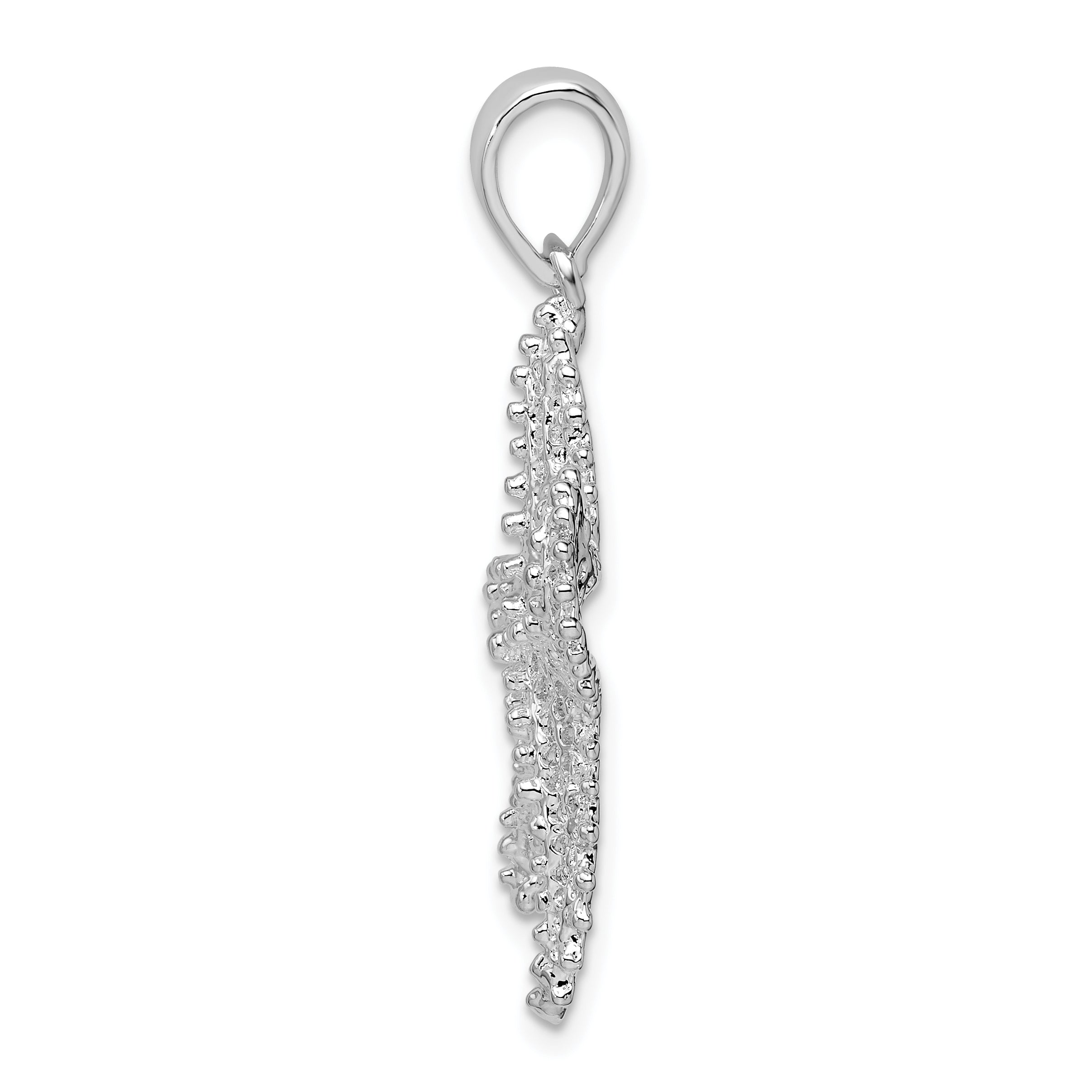 De-Ani Sterling Silver Rhodium-Plated Polished Pierced Starfish Pendant Secondary image