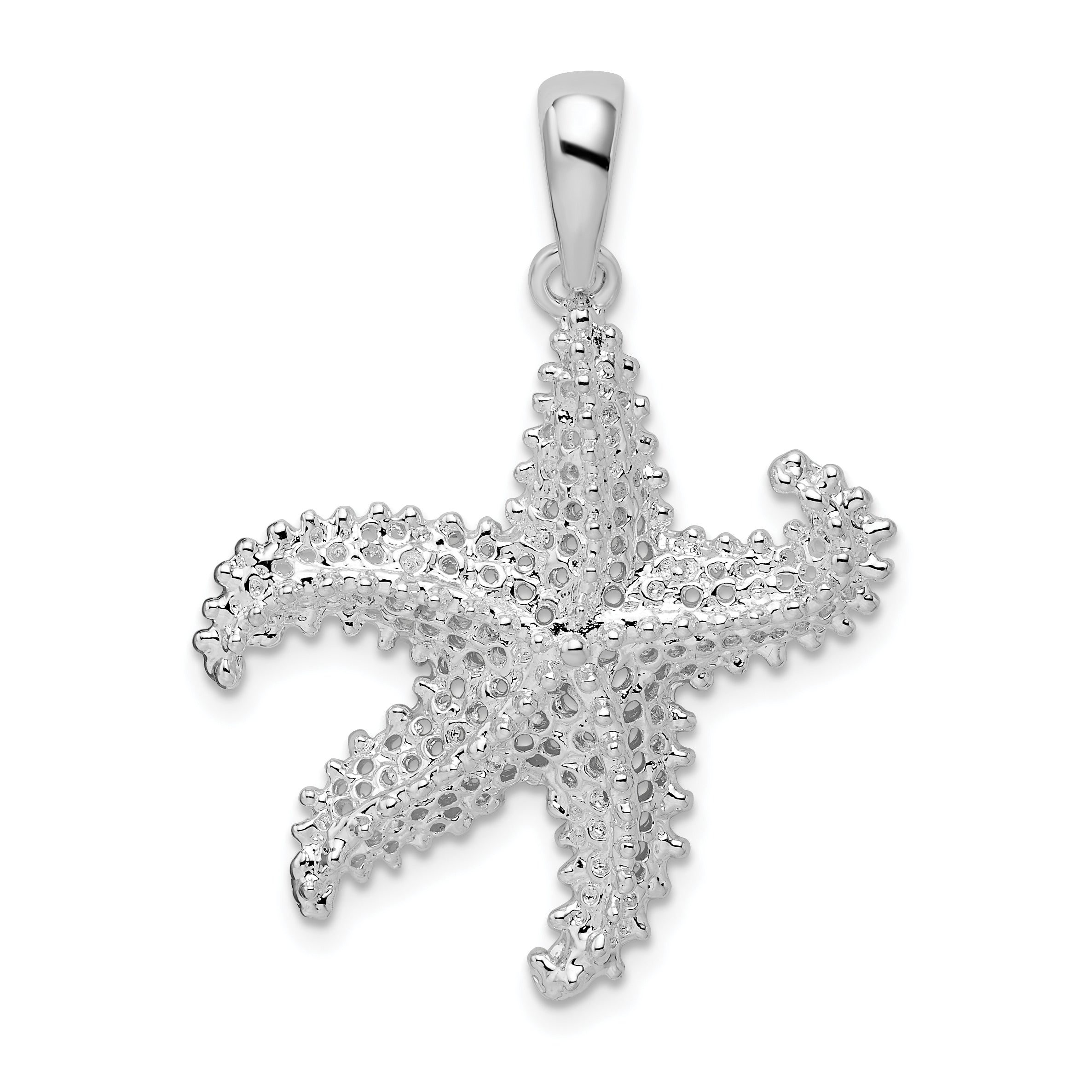 De-Ani Sterling Silver Rhodium-Plated Polished Pierced Starfish Pendant Main image