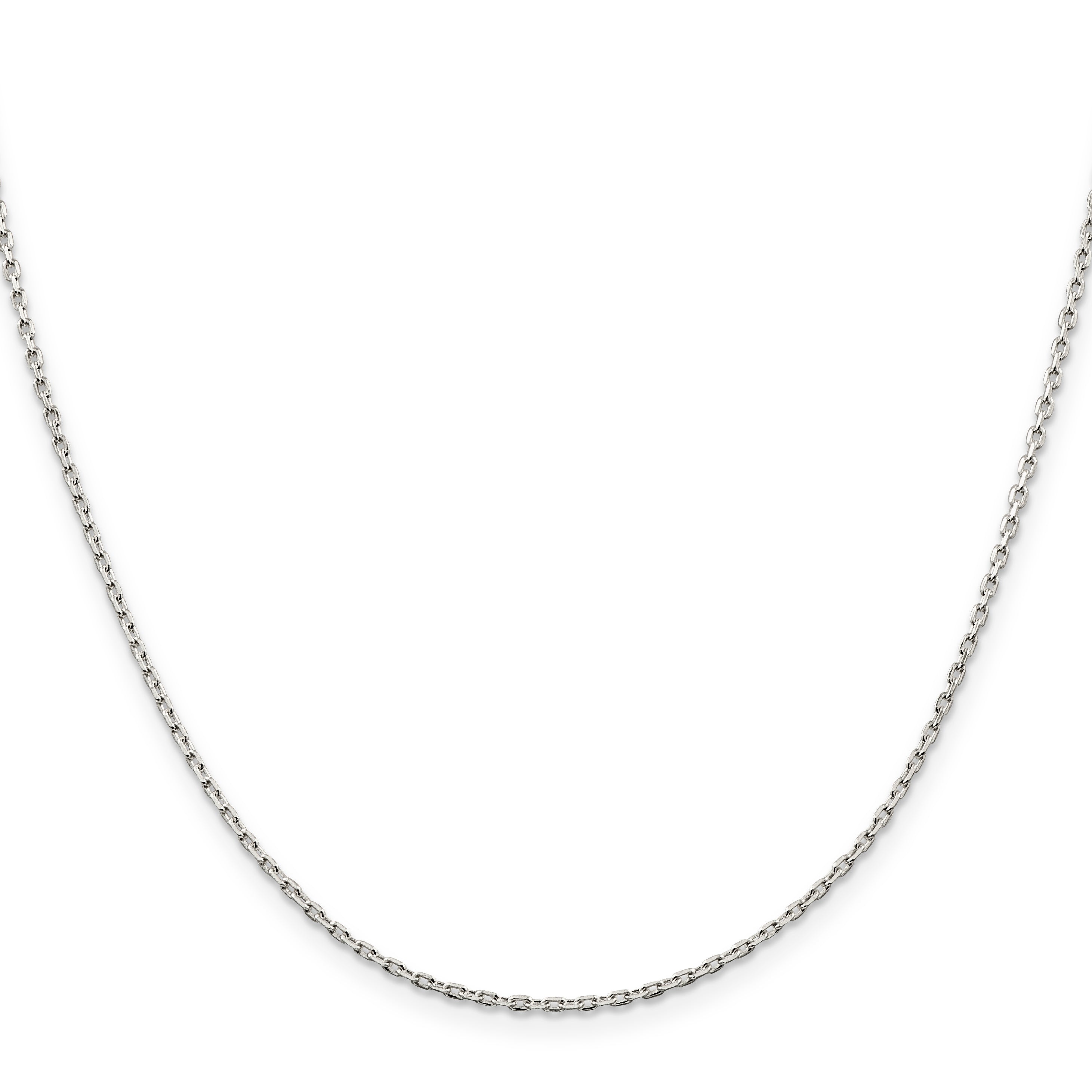 Sterling Silver 1.5mm Beveled Oval Cable Chain With 4in ext.