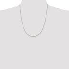 Sterling Silver 1.5mm Beveled Oval Cable Chain w/ ext.
