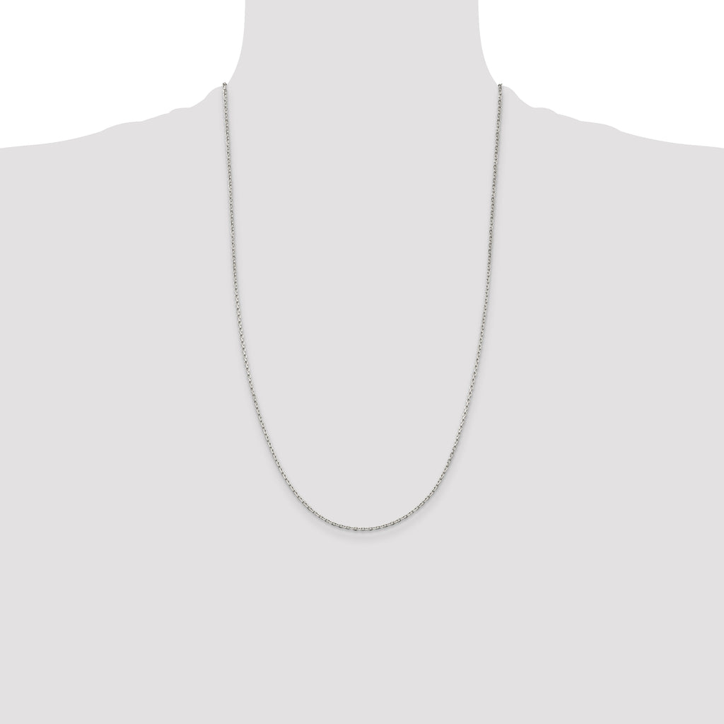 Sterling Silver 1.5mm Beveled Oval Cable Chain