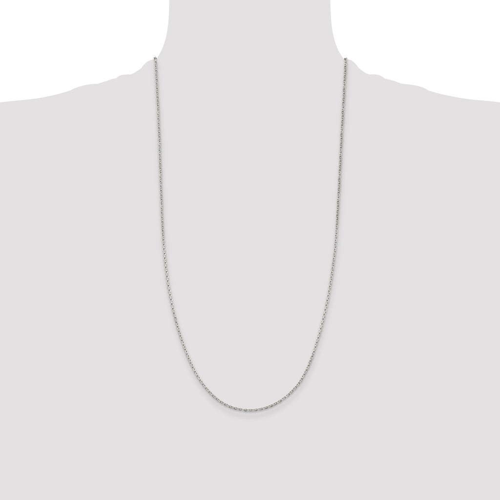 Sterling Silver 1.5mm Beveled Oval Cable Chain