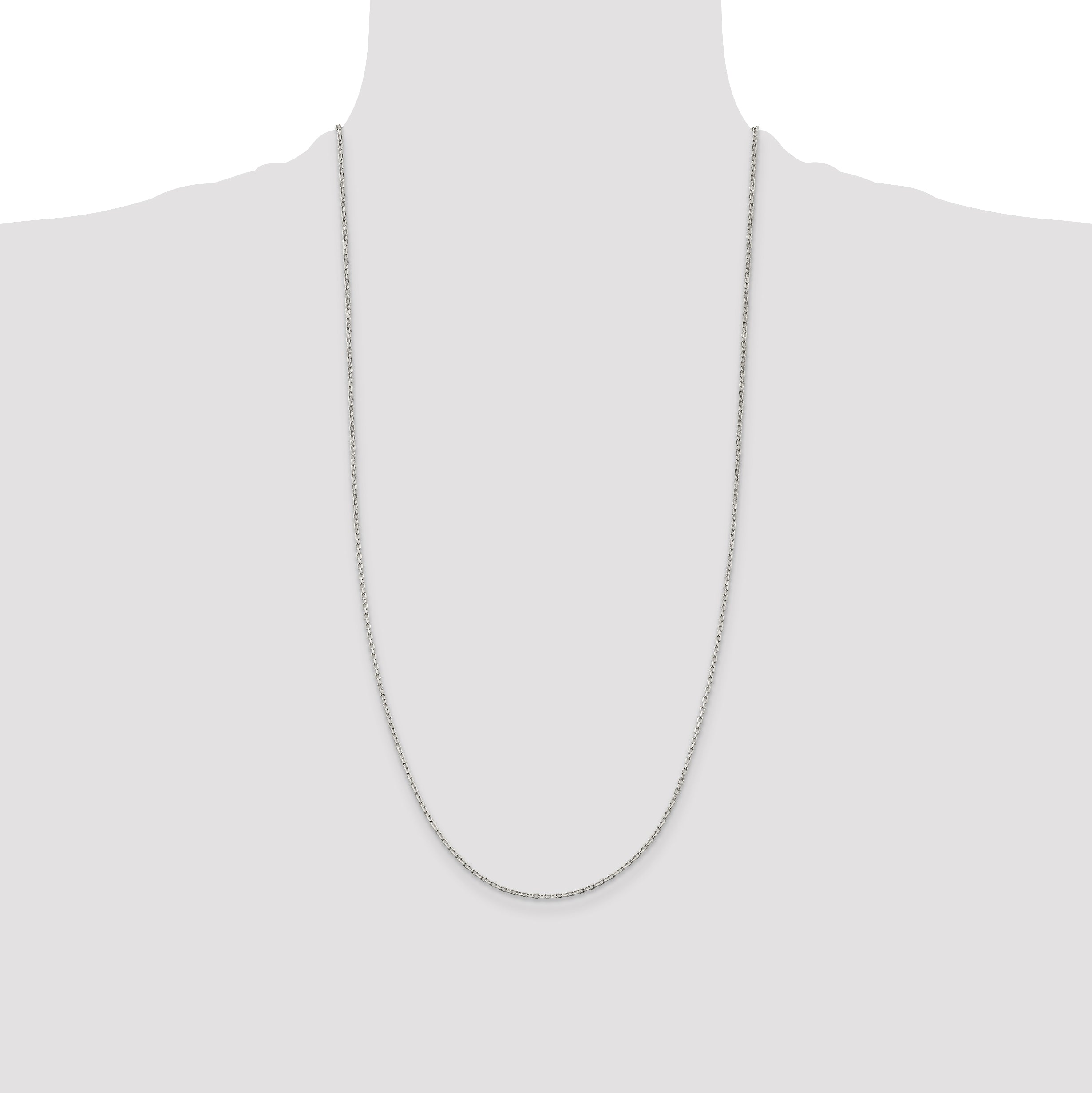 Sterling Silver 1.5mm Beveled Oval Cable Chain