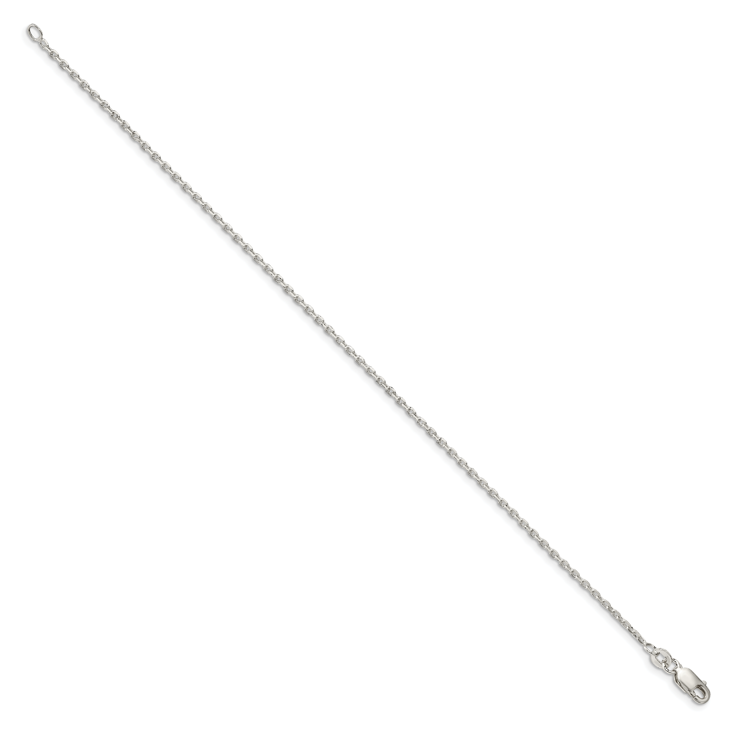 Beveled Oval Cable Chain Necklace in Sterling Silver, 1.5mm Secondary image