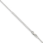 Sterling Silver 1.5mm Beveled Oval Cable Chain w/ ext.