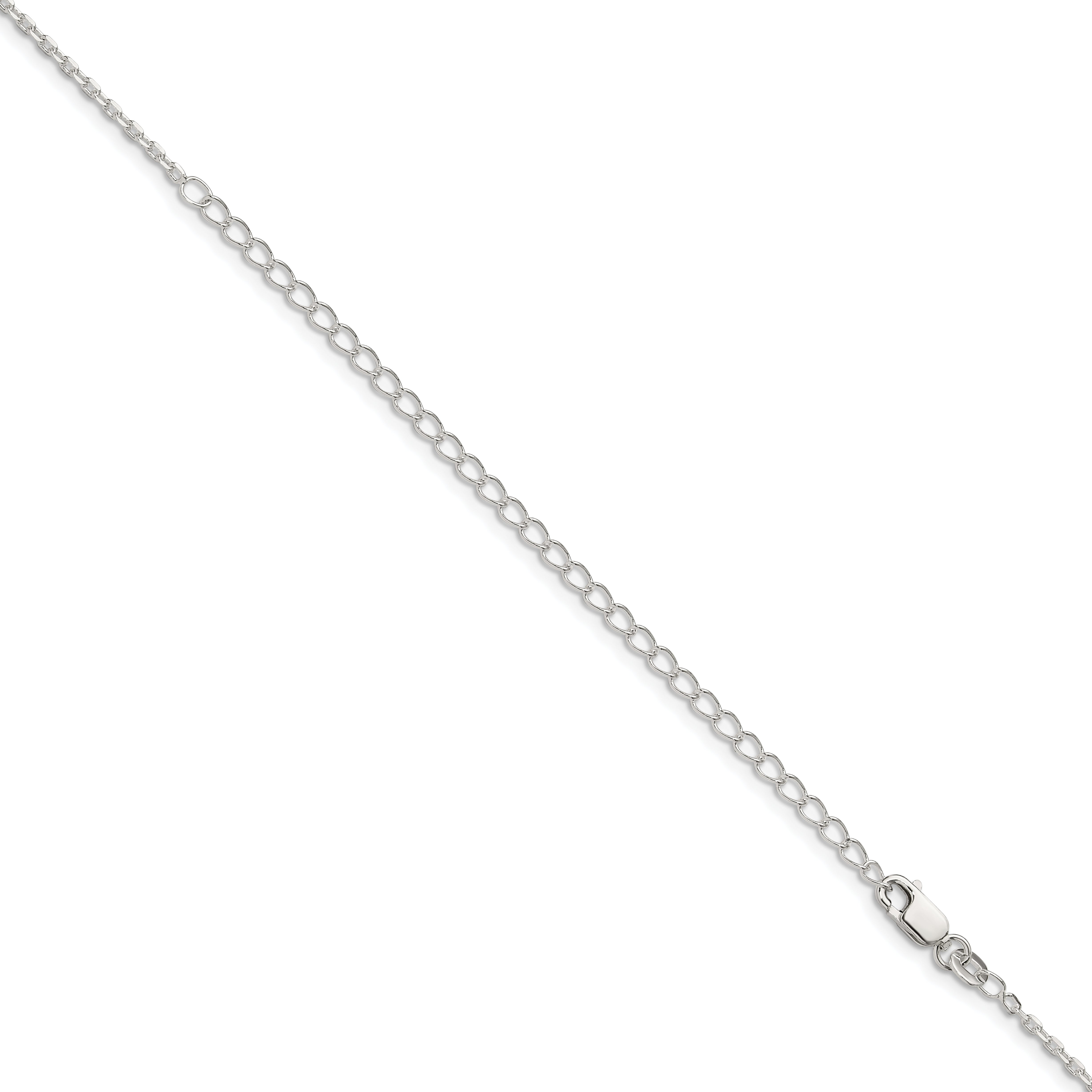Sterling Silver 1.5mm Beveled Oval Cable Chain With 4in ext.