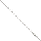 Beveled Cable Chain Necklace in Sterling Silver, 1.5mm - Sophia Jewelers