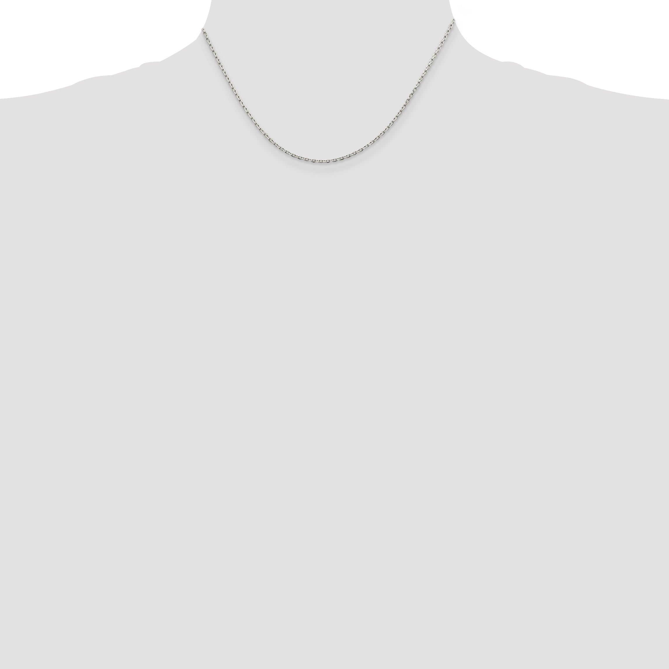 Sterling Silver Rhodium-Plated Cable Chain Necklace 1.5mm
