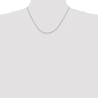 Sterling Silver Rhodium-plated 1.5mm Beveled Oval Cable Chain