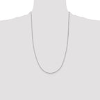 Sterling Silver Rhodium-plated 1.5mm Beveled Oval Cable Chain
