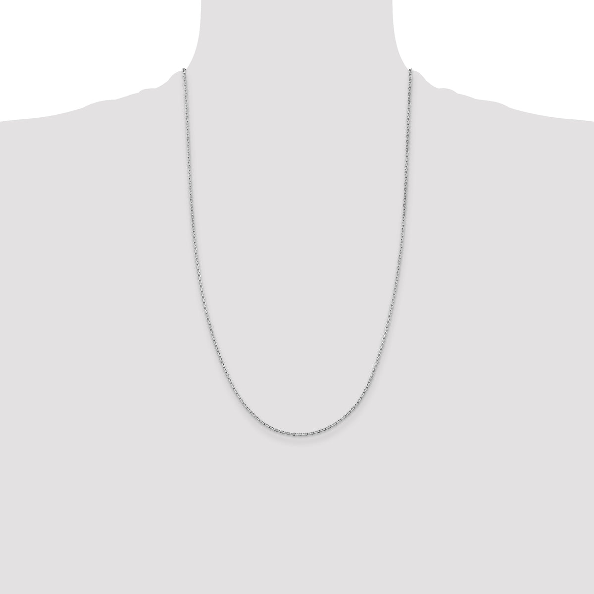 Sterling Silver Rhodium-plated 1.5mm Beveled Oval Cable Chain