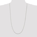 Sterling Silver Rhodium-plated 1.5mm Beveled Oval Cable Chain