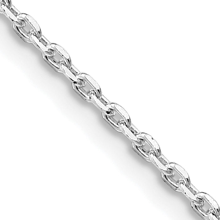 Sterling Silver Rhodium-Plated Cable Chain Necklace 1.5mm