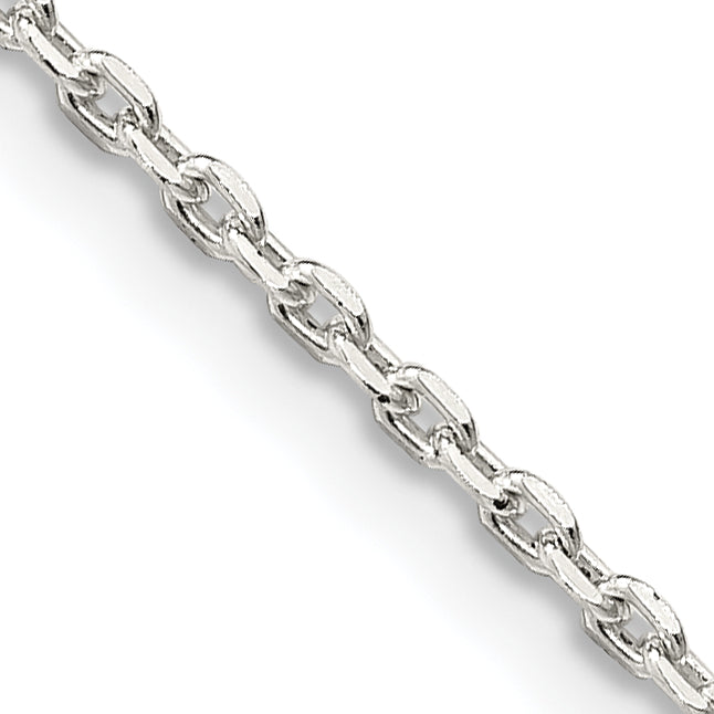 Sterling Silver 1.5mm Beveled Oval Cable Chain With 4in ext.