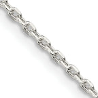 Sterling Silver 1.5mm Beveled Oval Cable Chain w/ ext.