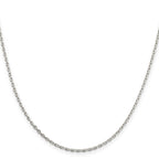 Sterling Silver 2mm Beveled Oval Cable Chain With 4in ext.