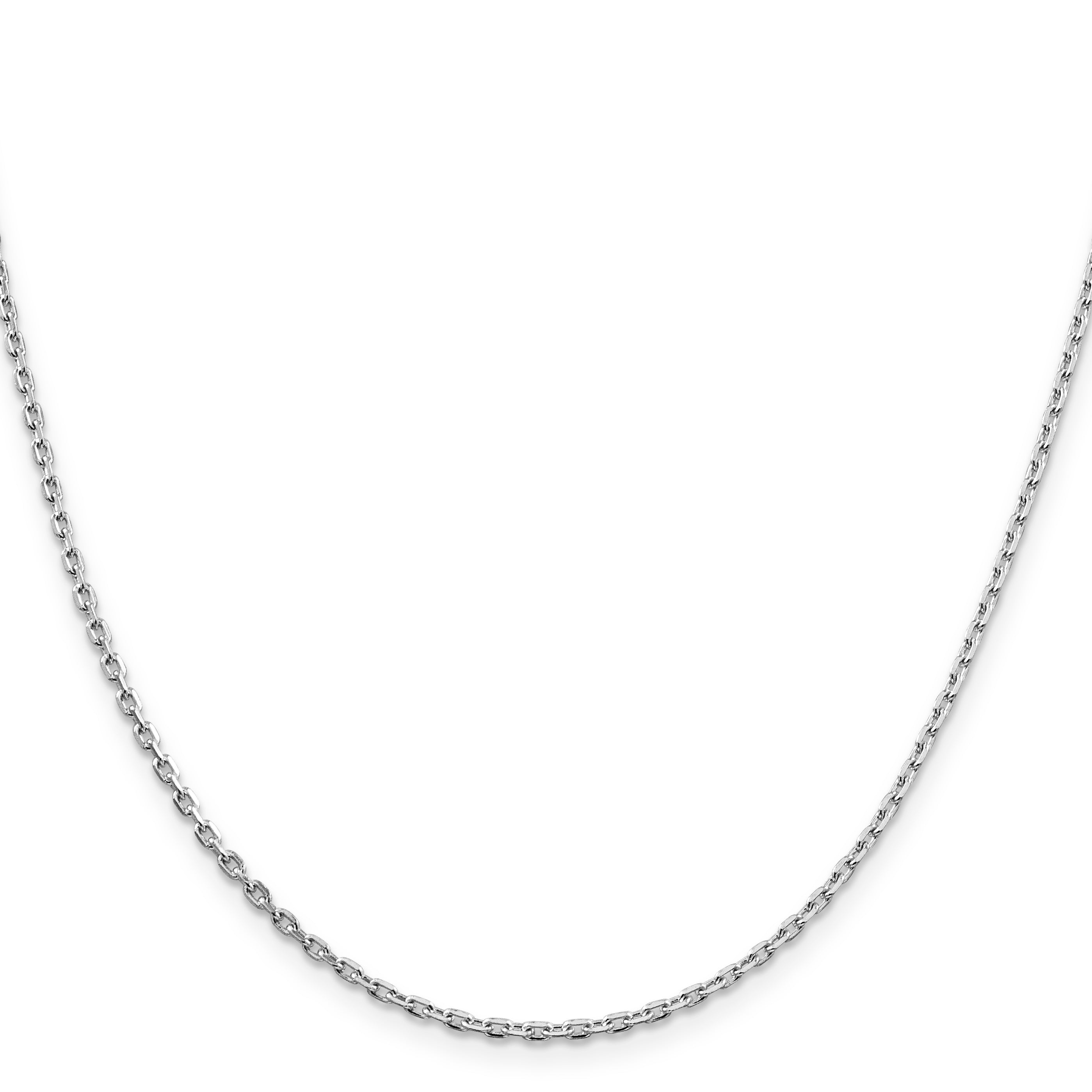 Sterling Silver Rhodium-plated 2mm Beveled Oval Cable Chain Secondary image