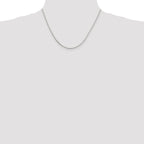 Sterling Silver Rhodium-plated 2mm Beveled Oval Cable Chain