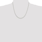 Sterling Silver Rhodium-plated 2mm Beveled Oval Cable Chain