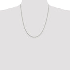 Sterling Silver Rhodium-plated 2mm Beveled Oval Cable Chain