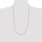 Sterling Silver Rhodium-plated 2mm Beveled Oval Cable Chain
