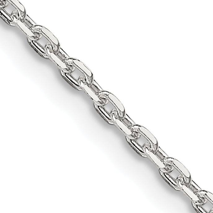 Beveled Oval Cable Chain in Sterling Silver, 2mm Secondary image