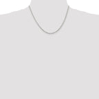 Sterling Silver 2.75mm Beveled Oval Cable Chain With 2in ext.