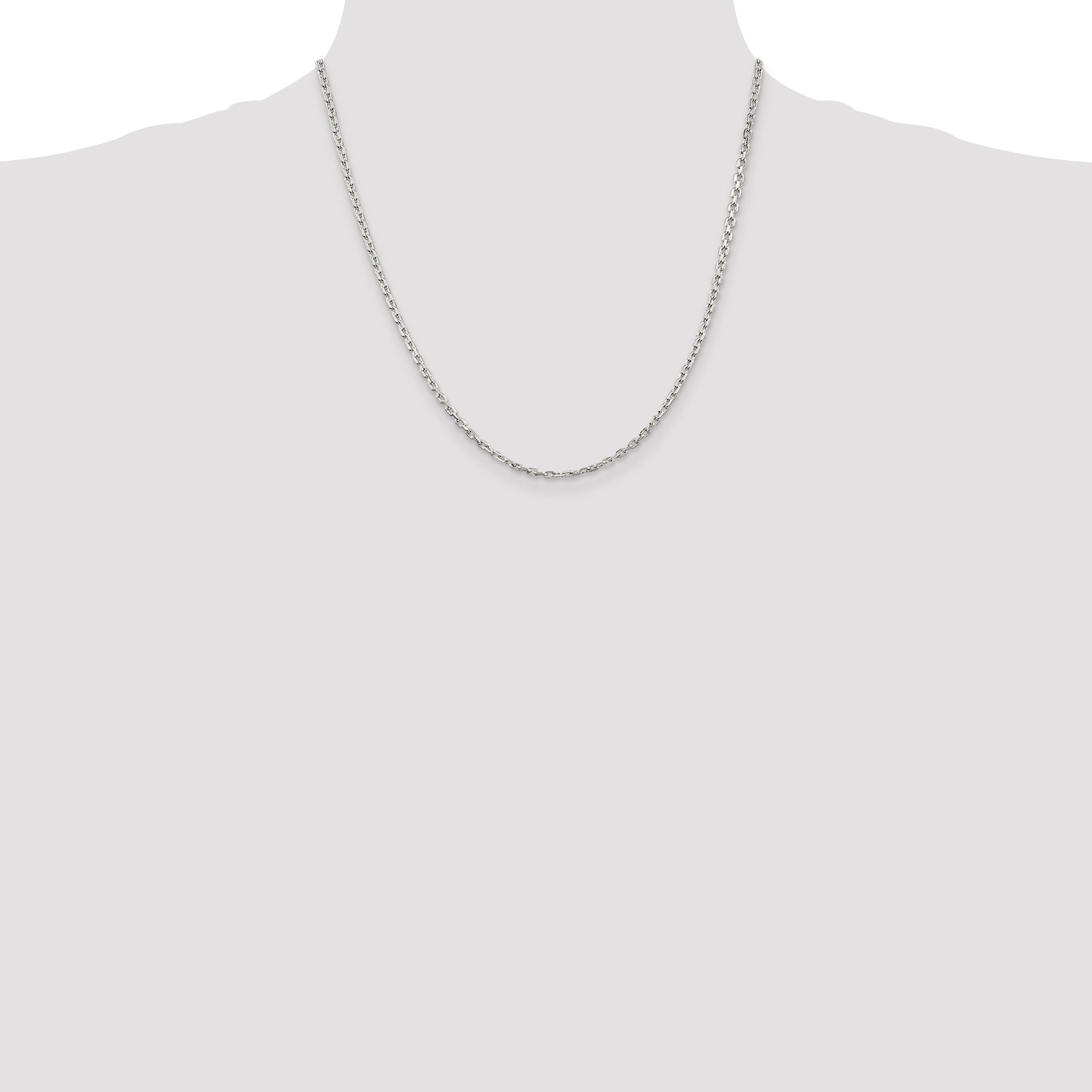 Sterling Silver 2.75mm Beveled Oval Cable Chain