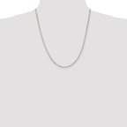 Sterling Silver 2.75mm Beveled Oval Cable Chain With 4in ext.