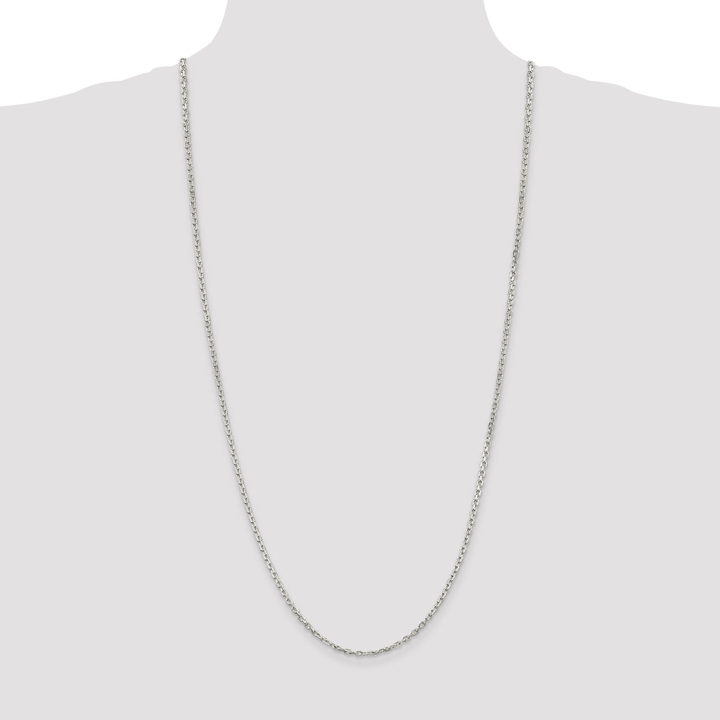Sterling Silver 2.75mm Beveled Oval Cable Chain