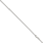 Sterling Silver 2.75mm Beveled Oval Cable Chain With 4in ext.