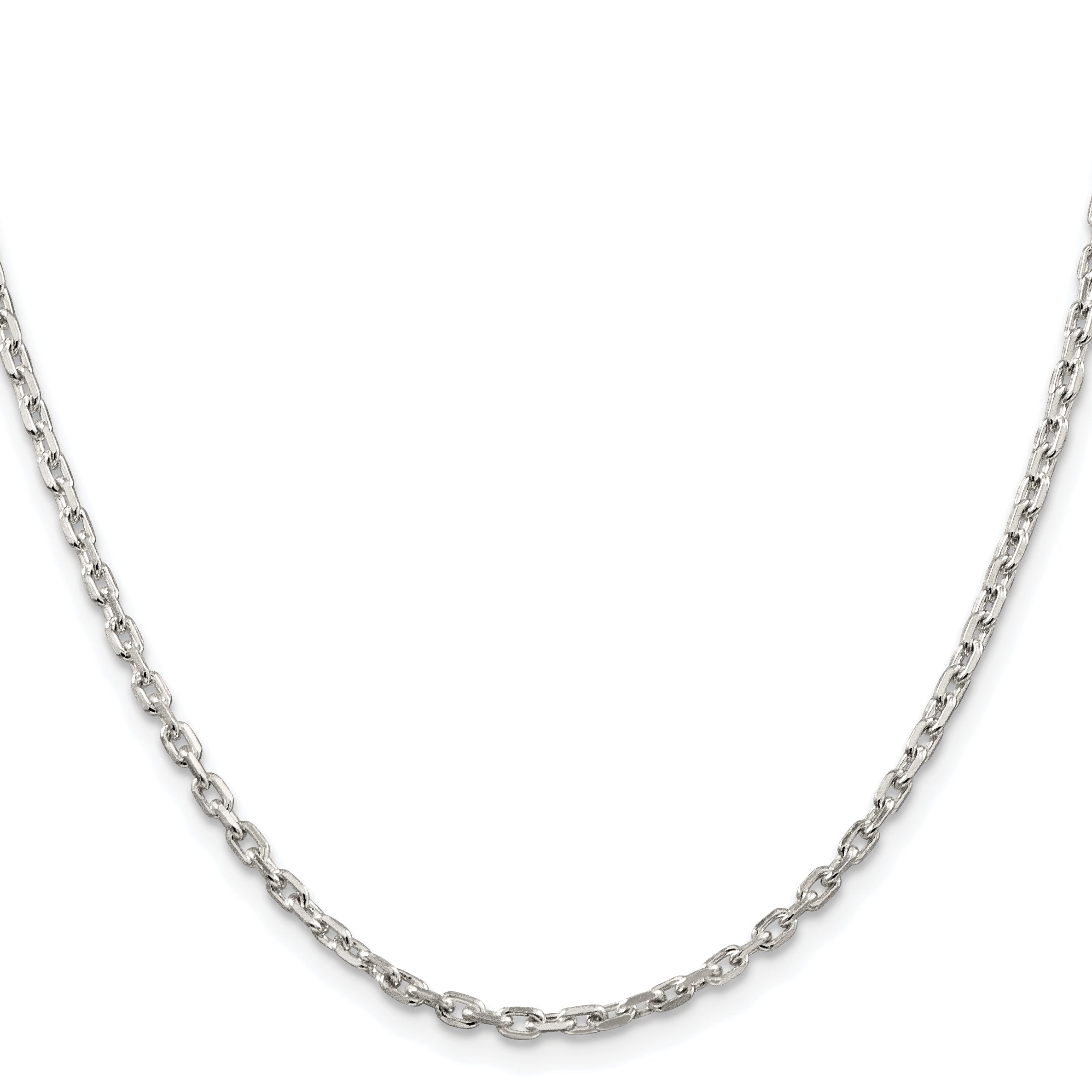 Beveled Oval Cable Chain Necklace in Sterling Silver Secondary image