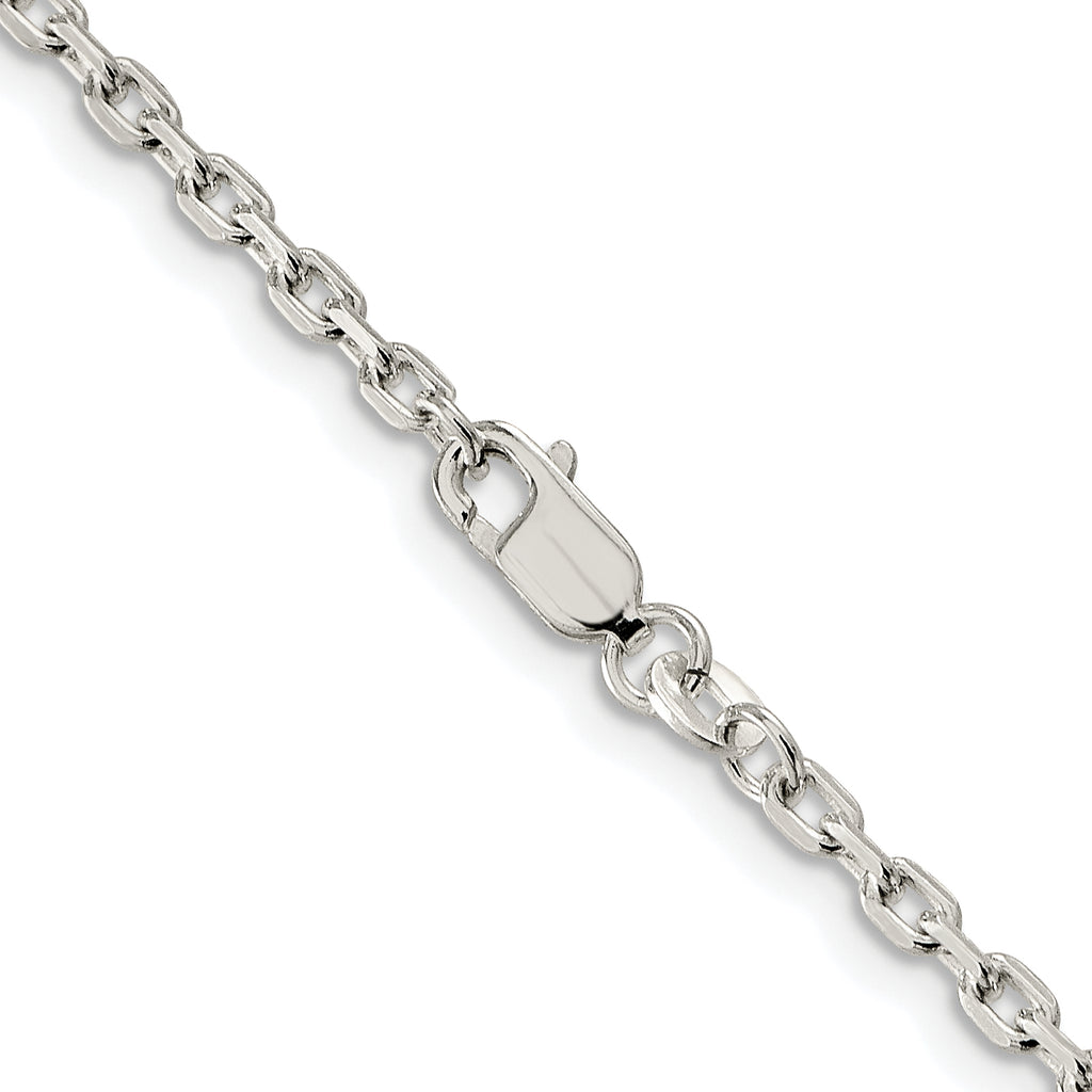 Sterling Silver Rhodium-Plated Cable Chain Necklace 2.75mm