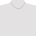 Sterling Silver Rhodium-plated 2.75mm Beveled Oval Cable Chain