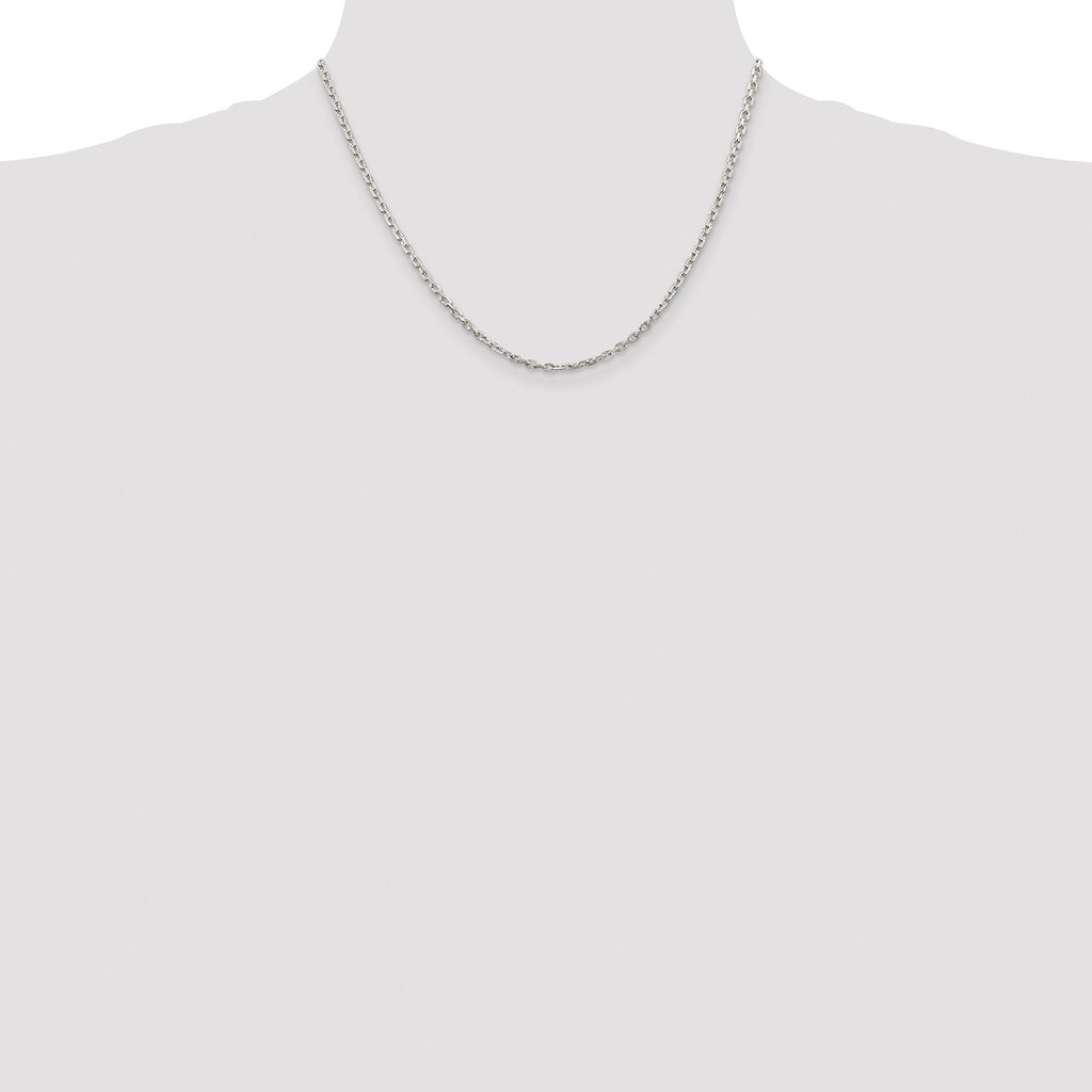 Sterling Silver Rhodium-Plated Cable Chain Necklace 2.75mm