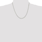 Sterling Silver Rhodium-plated 2.75mm Beveled Oval Cable Chain
