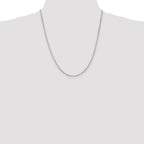 Sterling Silver Rhodium-plated 2.75mm Beveled Oval Cable Chain