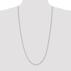 Sterling Silver Rhodium-plated 2.75mm Beveled Oval Cable Chain