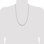 Sterling Silver 3.25mm Beveled Oval Cable Chain
