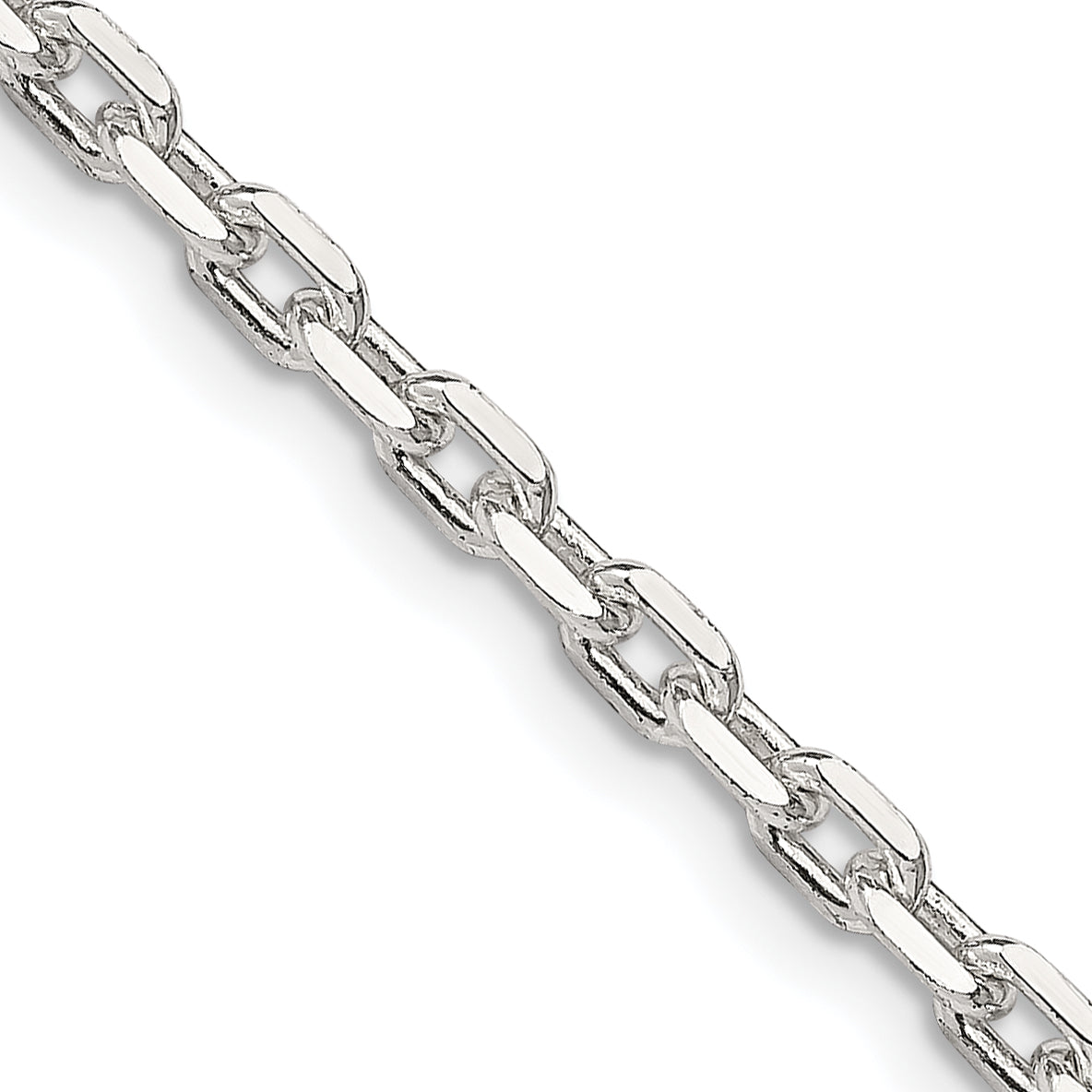 Beveled Oval Cable Chain Necklace in Sterling Silver Secondary image