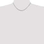 Sterling Silver Rhodium-plated 3.25mm Beveled Oval Cable Chain