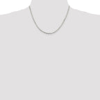 Sterling Silver Rhodium-plated 3.25mm Beveled Oval Cable Chain