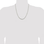 Sterling Silver Rhodium-plated 3.25mm Beveled Oval Cable Chain
