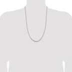 Sterling Silver Rhodium-plated 3.25mm Beveled Oval Cable Chain
