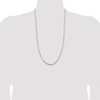 Sterling Silver Rhodium-plated 3.25mm Beveled Oval Cable Chain