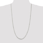 Sterling Silver Rhodium-plated 3.25mm Beveled Oval Cable Chain